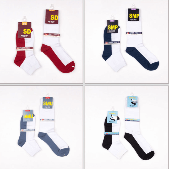 Distributor Kaos Kaki Sekolah TK SD SMP SMA Panjang Selutut Harga Murah 2 Ribuan